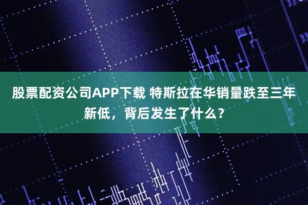 股票配资公司APP下载 特斯拉在华销量跌至三年新低，背后发生了什么？
