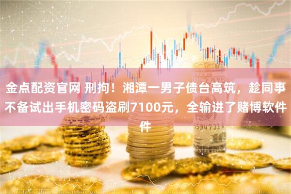 金点配资官网 刑拘！湘潭一男子债台高筑，趁同事不备试出手机密码盗刷7100元，全输进了赌博软件